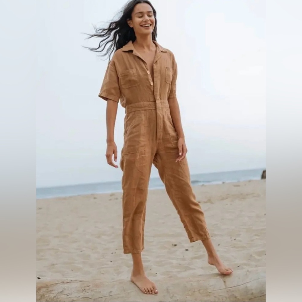 MATE The Label Sedona 100% Linen Jumpsuit - Size XS
